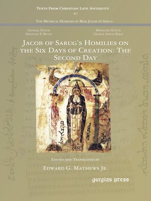 cover image of Jacob of Sarug's Homilies on the Six Days of Creation